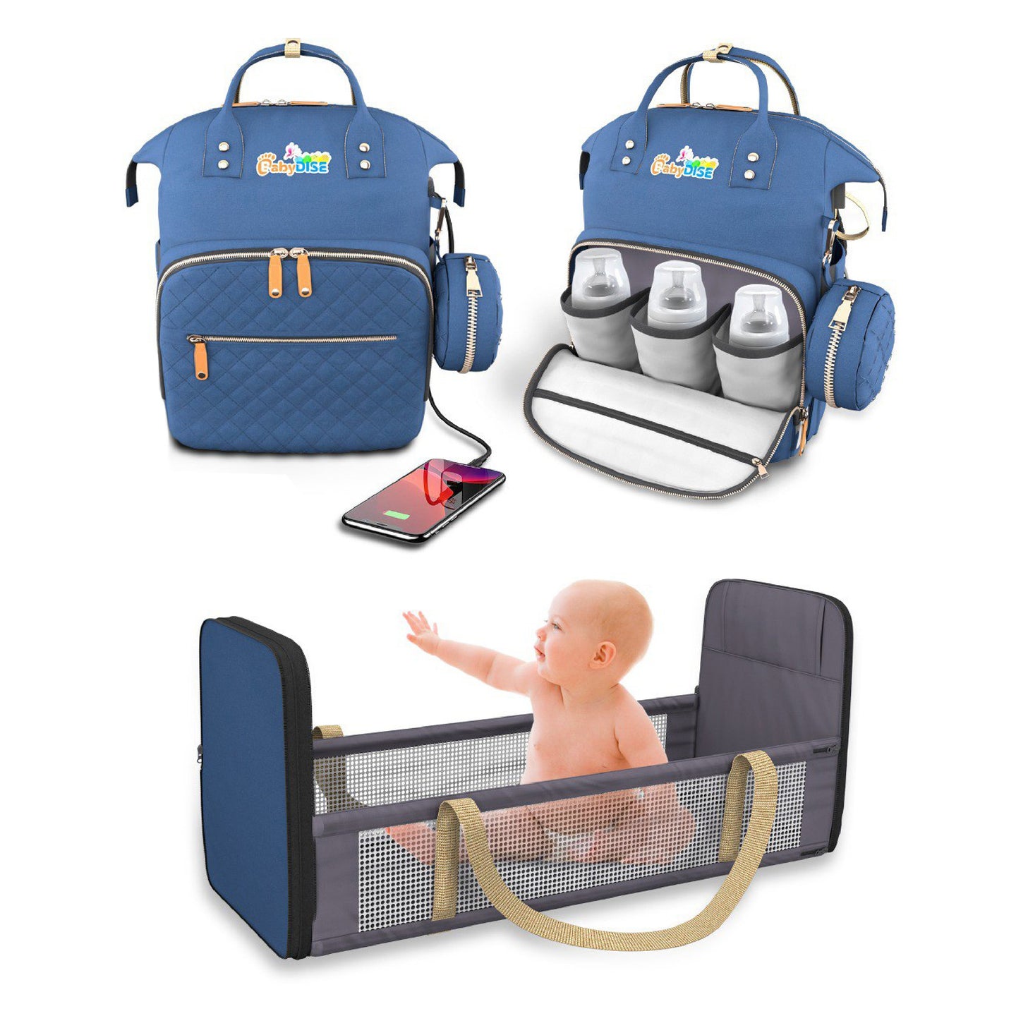 Sac à langer bleu